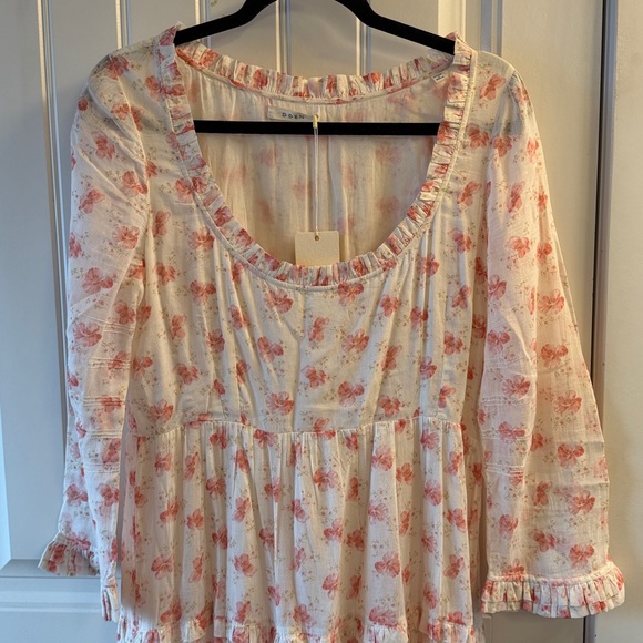 NWT Doen Garnet Dress in White Poppy Print - Picture 2 of 8